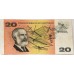 AUSTRALIA 1967 . TWENTY 20 DOLLAR BANKNOTE . ERROR . INK SPLATTER . COOMBS/RANDALL